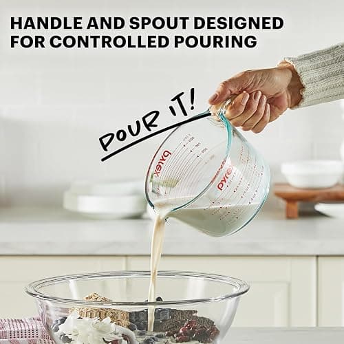 Pyrex Essentials (2-Pack) Glass Measuring Cups Set, (1 & 2 Cup) Measuring Cups For Prepping, Baking and Cooking, Preheated Oven, Dishwasher, Freezer, and Microwave Safe thumbnail 5