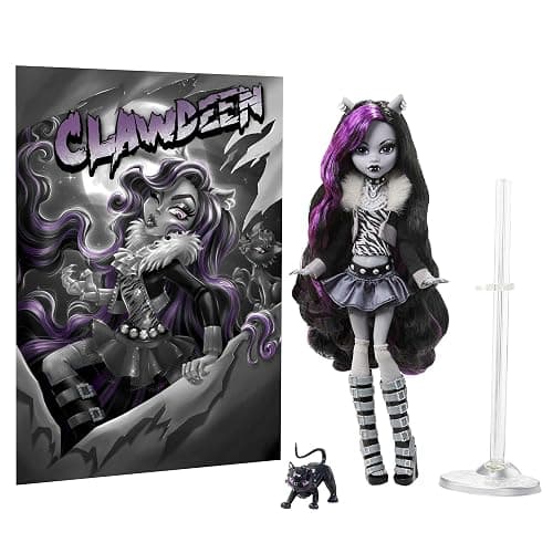 Monster High Reel Drama Doll, Clawdeen Wolf in Black and White, Collectible Reproduction with Doll-Size and Life-Size Posters, Horror Flick Theme thumbnail 5
