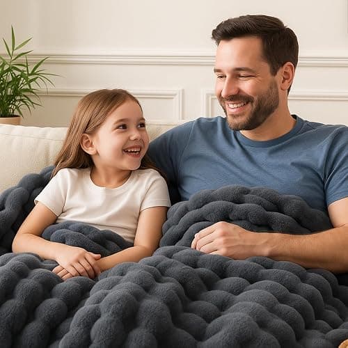 BENVWE Faux Fur Throw Blanket for Couch - Thickened Fluffy Soft Bubble Blanket for Living Room Home Decor - Fathers Day Birthday Gifts for Women Men, Grey, 50" x 60", 1300GSM thumbnail 8