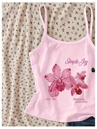 SOLY HUX Girl's Striped Cami Tops Spaghetti Strap Tank Top Summer Camisole | Basic thumbnail 4