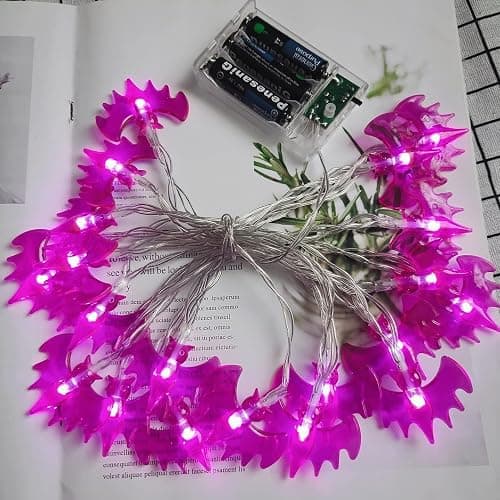 Halloween String Lights 10Ft 20 LEDs Battery Operated Outdoor Decorations Bat Lights for Halloween Party Decor thumbnail 3