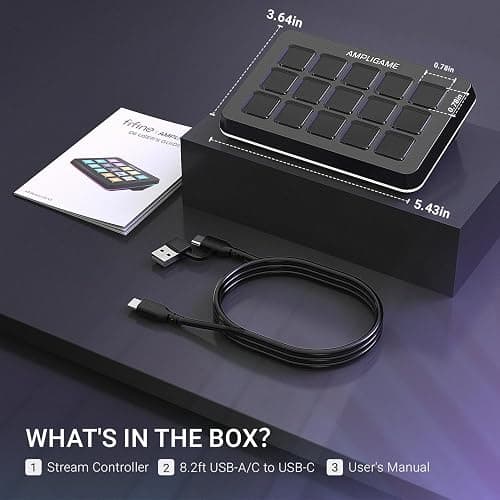 Fifine AmpliGame Stream Controller with 15 Macro Keys, Streaming Keyboard with Trigger Actions in OBS/Twitch/YouTube/Streamlabs, Shortcut Buttons Keypad Works with Mac and PC-D6 thumbnail 9