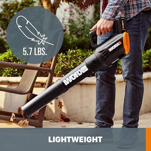 Worx 20V String Trimmer Cordless & Edger 3.0 + Leaf Blower Cordless with Battery and Charger Turbine, Black and Orange thumbnail 3