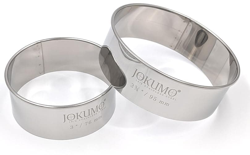 JOKUMO 12 Piece Plain Round Pastry/Cookie Cutter Set Heavy Duty Commercial Grade 18/8 304 Stainless Steel - Metal Marked Size – Perfect For Cooking Enthusiast thumbnail 4
