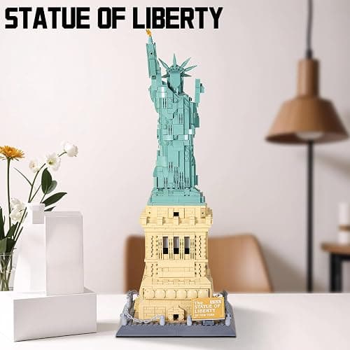 LQPFBSM Statue of Liberty Building Blocks Sets Collectible New York City Architecture Souvenir Model World Famous Landmark Building Kits Toys Gift for Adults Kids and Teens 1409PCS thumbnail 4