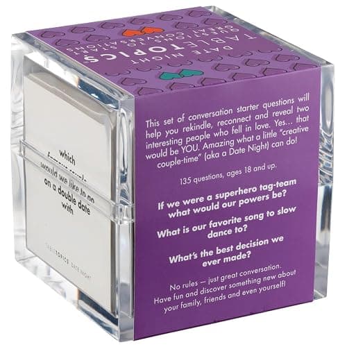 TableTopics Date Night Question Card Game – 135 Conversation Starter Cards for Romantic Evenings, Quality Time Together with No Distractions, Gift for Couples' Anniversaries thumbnail 4