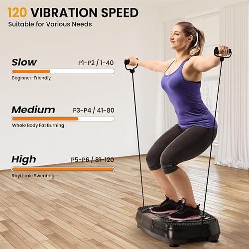 Vibration Plate Exercise Machine: TISSCARE Vibrating Plates for Weight Loss and Lymphatic Drainage, 400lbs Shake Plate Whole Body Workout Platform for Home Fitness Fat Burner Gifts thumbnail 4