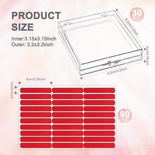 30Boxes Large (8 x 8cm) Press On Nail Packaging Storage Box and 90pcs Adhesive Tabs - Acrylic Organizer Case for Artificial Nail for Nail Business Supplies (clear, L) - clear - 30 Count (Pack of 1) thumbnail 2