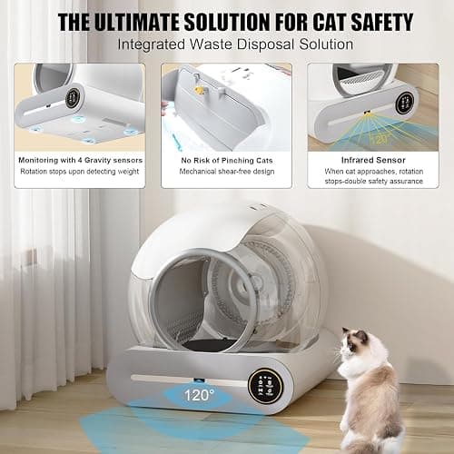 Litiere Chat Autonettoyante, Litière Automatique, Lettiera Gatto Autopulente Antiodore Lettiera Automatica Autopulente con Tappetino Gatto e Sacchetti, Anti Odeur, con App Letto Elettrica per Gatti thumbnail 3