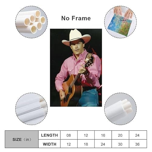 XIANEOU American Country Musician George Strait Poster Famous Singer Artist Poster Canvas Wall Art Poster For Room Aesthetic And Decor (7) Pictures For Living Room Bedroom Decor08x12inch(20x30cm) thumbnail 2