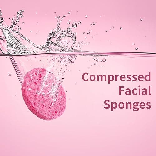 100-Count Compressed Facial Sponges, Natural Cellulose Face Sponges for Cleansing, Exfoliating, Washing face, Makeup Removal, and Spa Use - Travel Skincare Essentials for women thumbnail 2