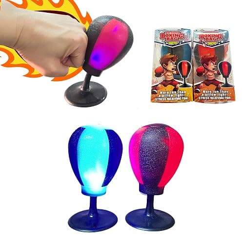 Light-Up Desk Punching Ball – 5.7" x 3" Mini Stress Relief Boxing Toy with Suction Base – Office Desk Accessory for Anxiety, Anger & Fun Gift thumbnail 3