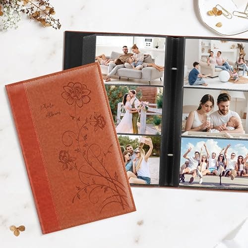 Artmag Photo Album 4x6 300 Photos, Extra Large Capacity Leather Cover Wedding Family Photo Albums Holds 300 Horizontal 4x6 Photos(Brown) thumbnail 2