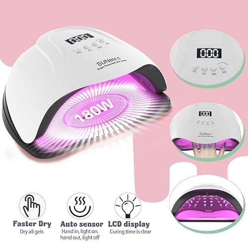 Acrylic Nail Kit,Professional Multicolor Acrylic Nails Powder Nail Starter Kit Decoration Tools with Everything UV Light for Beginners thumbnail 5
