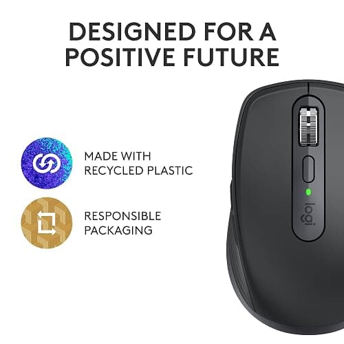 Logitech MX Anywhere 3S Compact Wireless Mouse, Fast Scrolling, 8K DPI Any-Surface Tracking, Quiet Clicks, Programmable Buttons, USB C, Bluetooth, Windows PC, Linux, Chrome, Mac - Graphite thumbnail 11
