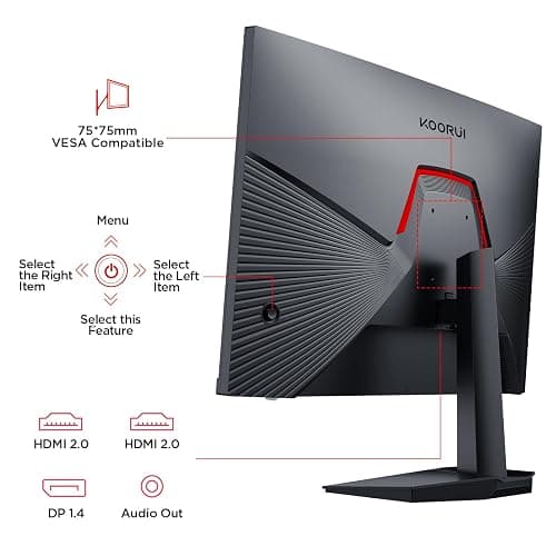 KOORUI 24" Gaming Monitor, 200Hz 1ms Fast IPS, FHD HDR400 Display, 90% DCI-P3 Color Gamut, Adaptive Sync, Ultra Slim Frame, VESA Mountable, HDMI 2.0, DP 1.4, G2411P thumbnail 9