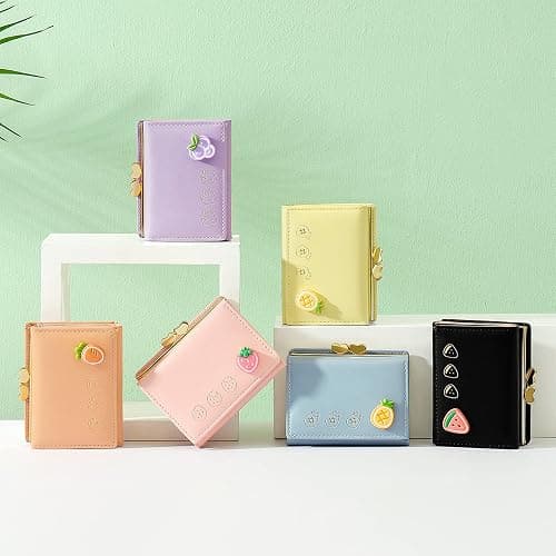 YINHEXI Wallet Card Holder, Small Bifold RFID Blocking Purse, Cute Small Leather Pocket Wallet for Women, Girls, Ladies (Baby Pink) thumbnail 6