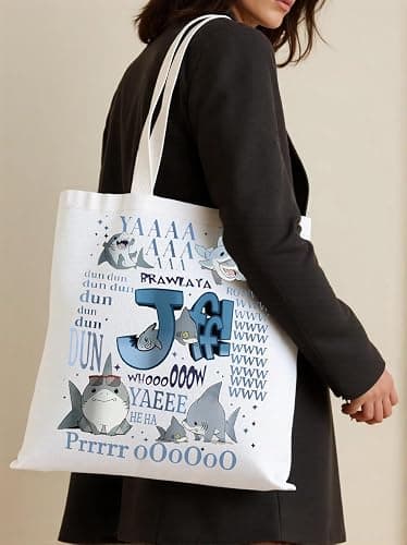 TSOTM Shark Game Merch Tote Bag for Shark Lovers Hero Gift for Gamer Gaming Gift thumbnail 4