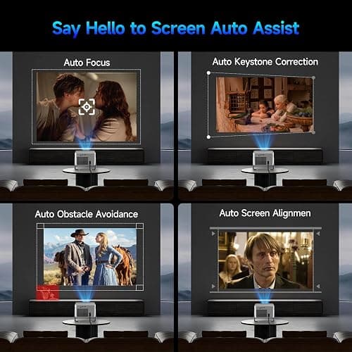 Magcubic Smart Projector 4K Support, Portable Projector with Wifi and Bluetooth, TV Stick Built-in, Auto Focus & Obstacle Avoidance, 650 ANSI, Voice Control, Home Theater Movie Proyector Outdoor thumbnail 4