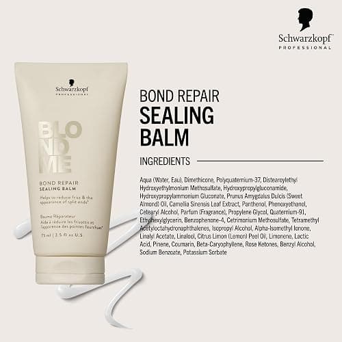 BlondMe Bond Repair Sealing Balm for Blonde Hair, 2.5 Fl Oz | Tame Split Ends & Reduce Frizz | Heat Protection | For Shiny, Smooth Blonde, Lightened, & Grey Hair thumbnail 3