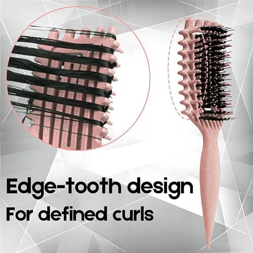 Curly Hair Brush Candybrush Curl Defining Brush for Detangling Shaping and Defining Curls for Women, Men, Wet & Dry Hair (Matte Pink) thumbnail 3