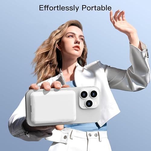 Batterie Externe Magnétique, Charge Rapide Chargeur Sans Fil 5000mAh Power Bank, 15W USB C Portable Batterie Entrée Powerbank Induction Compatible avec iPhone 16/15/14/13/12/Plus/Pro/Pro Max Series thumbnail 7