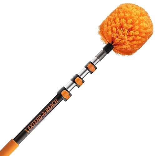 4-13 ft Cobweb Duster with Extension Pole // 20 Foot High Reach Spider Web Cleaner Cobweb Brush for Outdoor & Indoor Web Cleaning // Lightweight & Sturdy Telescopic Pole // The Ultimate Dusting Kit - Image 1