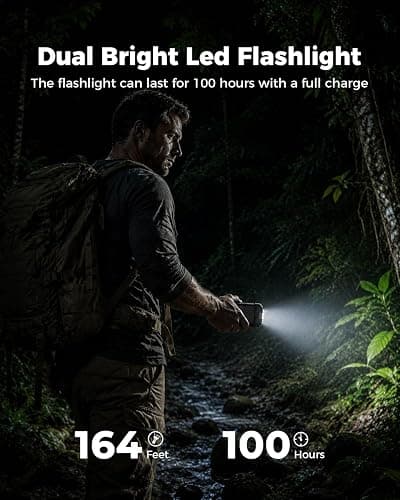 BLAVOR Solar Power Bank 10,000mAh Portable Wireless Charger for Cell Phones | 20W USB-C battery pack, battery bank, IPX5 waterproof, 2 flashlights, camping essentials, hiking gear, emergency solar backup thumbnail 7
