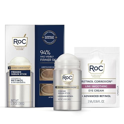 RoC Derm Correxion Retinol Firming Serum Stick with Antioxidants to Visibly Tighten and Firm Wrinkles and Laugh Lines 1.0 oz plus Retinol Eye Cream Packette - Image 1