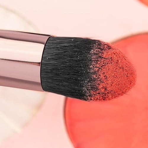 Real Perfection Makeup Brush Set 16 Pcs with 1 Eyebrow Razor Premium Synthetic Foundation Powder Concealers Eyeshadow Blush Makeup Brushes Make up Brushes Kit (Black) thumbnail 3