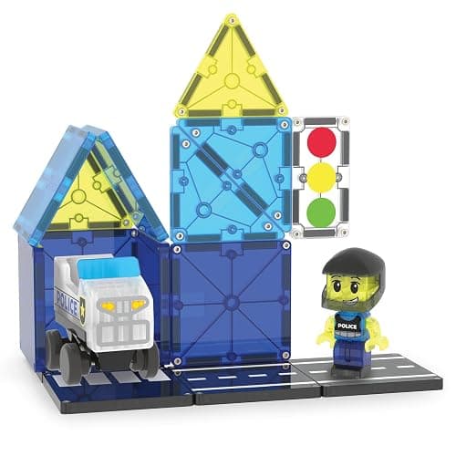 Magna-Tiles Police Patrol 20-Piece Magnetic Construction Set, The Original Magnetic Building Brand thumbnail 8