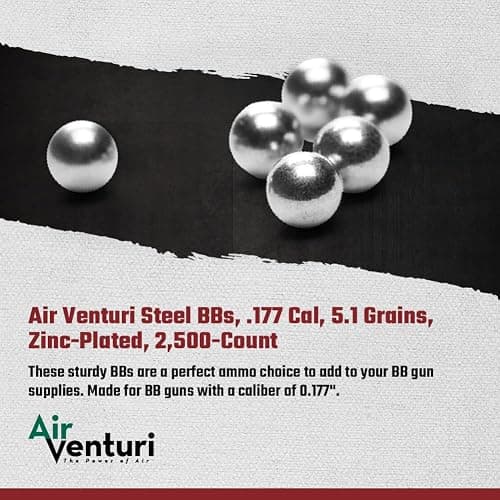 Air Venturi Steel BBS, 177 Cal, 5.1 Grains, Zinc-Plated, 2,500ct,Chrome thumbnail 2