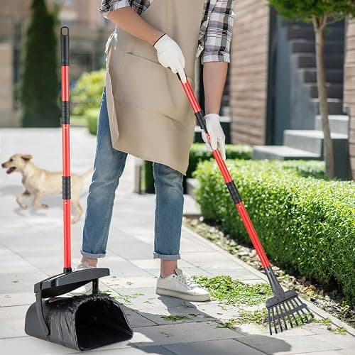 HUZSV Dog Pooper Scooper With Bag Attachment,Heavy Duty Metal Rake&Spade Swivel Bin,NonBreakable Poop Scoop for Small Large Dogs,Includes 100 Waste Bag Odorless Design Easy to Use on Grass,Dirt,Gravel thumbnail 6