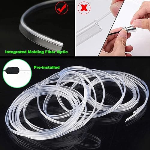 USB Car LED Lights, Interior Car Lights Strip with APP and RF Remote Control, 2 in 1 Ambient Lighting with 157 inches Fiber Optic Music Sync Simple Installation EL Wire Lights (2 in 1/157 inches) thumbnail 2