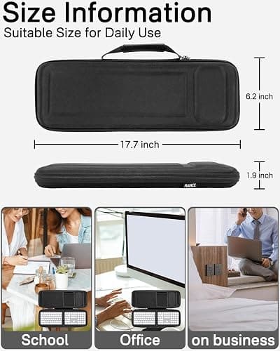RAIACE Hard Storage Case Compatible with Apple Magic Keyboard + Magic Mouse. (Case Only) - Black thumbnail 4