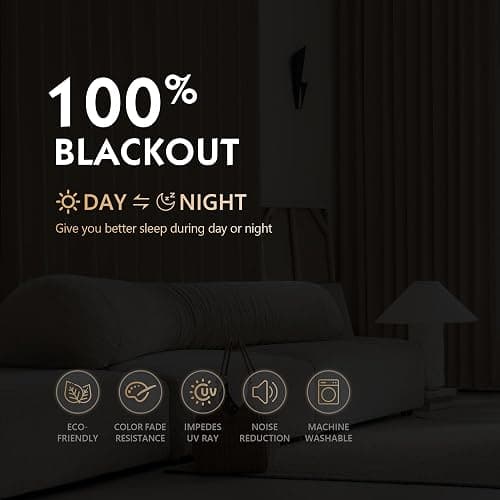 FMFUNCTEX 100% Brown Blackout Curtains for Bedroom, Solid Weave Textured Geometric Weave Curtains 90 Inches Long Thermal Insulated Curtains Living Room, Black Out Drapery Grommet 2 Panels thumbnail 4