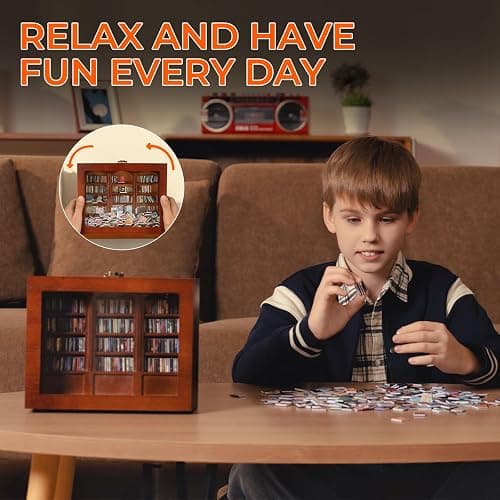 BBVCX Anxiety Bookshelf | Get rid of Your Anxiety,Home & Office Décor for Book Lovers,Miniature Book Matchbox Display Cabinet, Creative Ornaments, Stress-Relieving Gifts for Family and Friends thumbnail 4