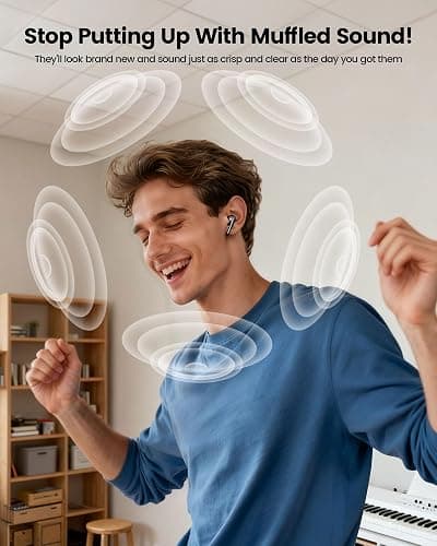 20-in-1 for AirPod Cleaner Kit Pro 4 3 2 1 - Multifunction Cleaning Tool for Headphones Earbuds Phone Laptop Keyboard Screen - Metal Tip, Soft Brush, Flocking Sponge, 15ml Spray, Cloth, Putty thumbnail 5