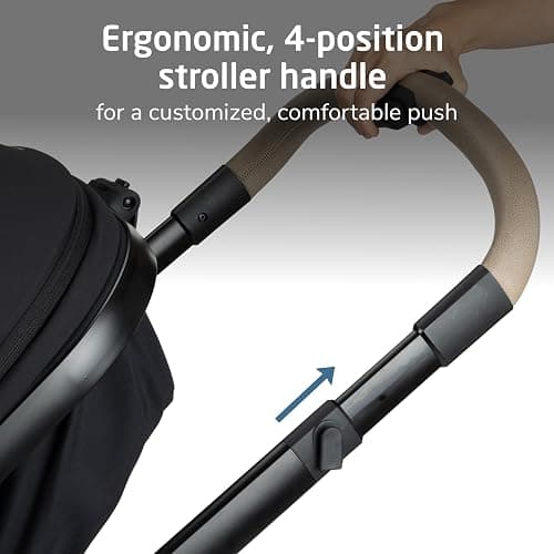 Maxi-Cosi Zelia Pro 5-in-1 Travel System with Mico Pro Infant Car Seat, Baby Stroller Combo, Reversible Seat, Large Wheels, Adjustable Handle, Newborn to Toddler, Lightweight, Caspian Caviar thumbnail 7