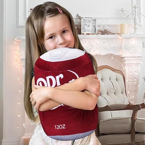 RMKA Doctor Pepper Pillow - Soda Can Stuffed Pillow - Soft Polyester Fabric, 18 inches - Cute and Fun Design, Red - Perfect for Home Decor, Gifts,, RMKAPILLOW-008 thumbnail 2