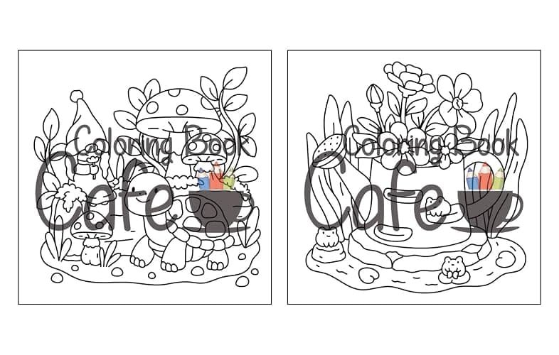 Tiny Gardens: Cute & Comfy Coloring Book for Adults and Teens Featuring Adorable Garden Scenes thumbnail 17