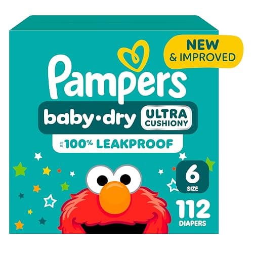 Pampers Diapers - Baby Dry - Size 6, 112 Count, Absorbent Disposable Infant Diaper (Packaging May Vary) - Image 1
