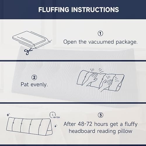 Z-hom Twin Headboard Pillow, Triangular Wedge Reading Pillow for Bed or Sofa, Ergonomic Backrest Cushion for Sitting Up, Reading or Relaxing, with Side Pocket，Removable Washable Cover,Blue thumbnail 10