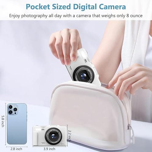 VJIANGER 4K Digital Camera, Vlogging Camera with 180° Flip Screen | 64MP photos, 18X zoom, point-and-shoot for photography, YouTube, travel and beginners, WiFi sharing thumbnail 7