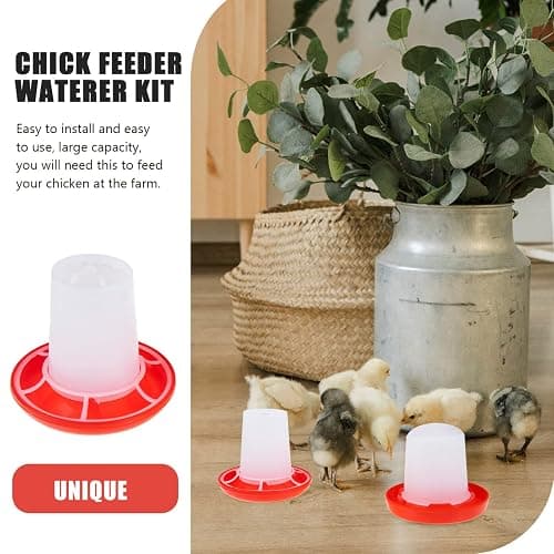 IMIKEYA 1 Set Quail Feeder Chick Feeder Quail Waterer Small Chick Feeder Poultry Chicken Water Jar Poultry Water Bucket Automatic Poultry Water Feeder Poultry Feeding Equipment Feeding Cup thumbnail 3