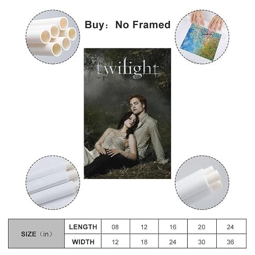 JHXNJDPOST Twilight Poster Vintage Movie Canvas Wall Art Aesthetic Decorative Painting Living Roomstyle-3 12x18inch(30x45cm) thumbnail 2