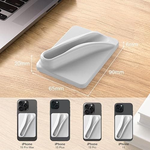 DOB SECHS Silicone Lip Holder for Cell Phone Lipstick Lip Compatible with Magsafe Glaze Phone Case Back Stick On Holder for iPhone and Android Phones, Grey - Grey thumbnail 5