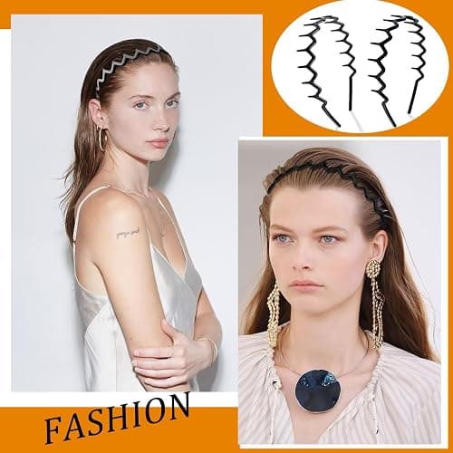 YONOY 6Pcs Zig Zag Shark Tooth Headbands Comb Zigzag Plastic Hoop U Shaped Shark Tooth Hair Bands Wavy teeth Hair Hoop Accessory for Women Lady Girl thumbnail 2