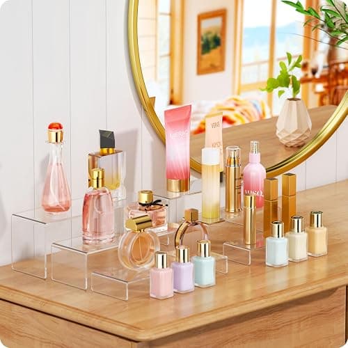 NIUBEE Acrylic Display Riser, 6 Pcs 12" Large Acrylic Risers, 2 Set Clear Rectangular Stands for Candy Dessert Cupcakes, Collectibles Display Stands Shelf for Display for Funko POP Figures thumbnail 3