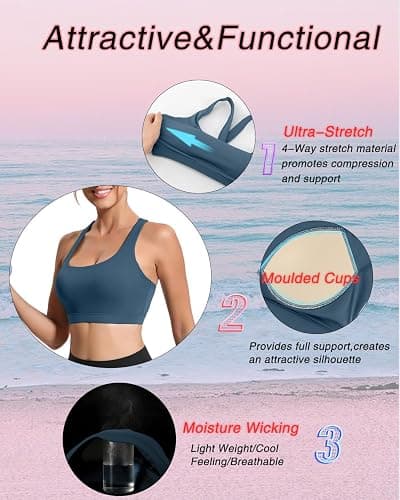 RUNNING GIRL Sports Bras for Women, Molded Cup High Impact Sports Bra Workout Bras for Women High Support Racerback thumbnail 6